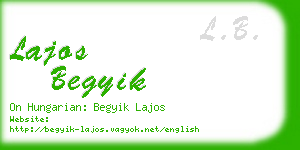 lajos begyik business card